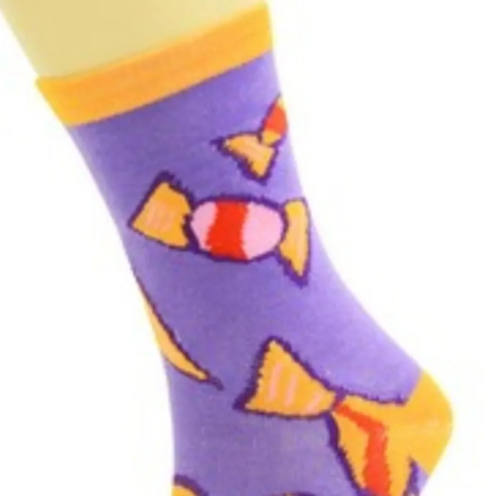 Yelete Big Candy Novelty Crew Socks 3 Pair Bright Bold Colors Size 9-11 New